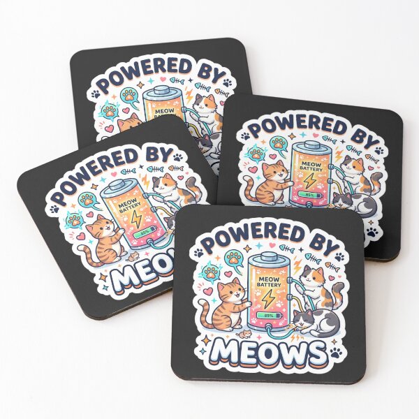 Item preview, Powered By Meows Funny Cat Lover Design designed and sold by Pixel Analytics.