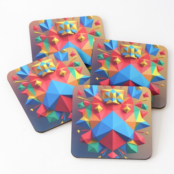 Item preview, Vibrant Colorful Crystal Burst Mandala Print designed and sold by IntelliMindDesigns.