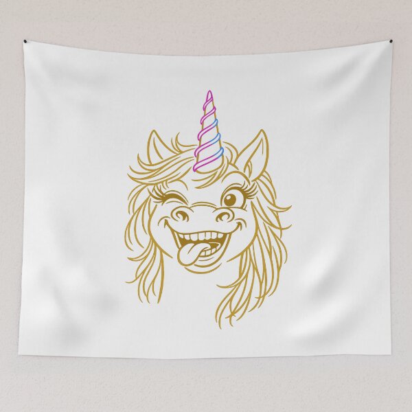 Item preview, Minimalist Silly Synthwave Unicorn designed and sold by KungPowUnicorn.