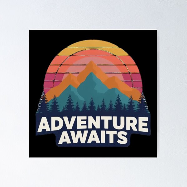 Item preview, Adventure Awaits | Retro Mountain Sunset Hiking T-Shirt designed and sold by YoussefKaido01.