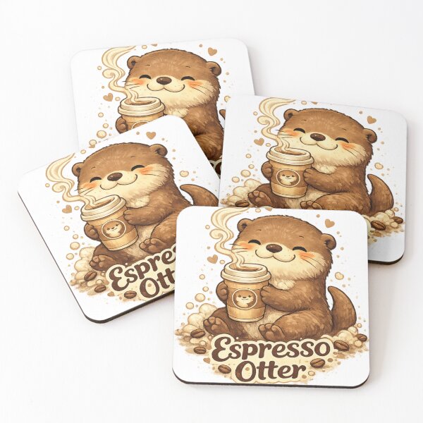 Item preview, Espresso Otter | Cute Coffee Lover Animal Cartoon designed and sold by AMIR PRO .
