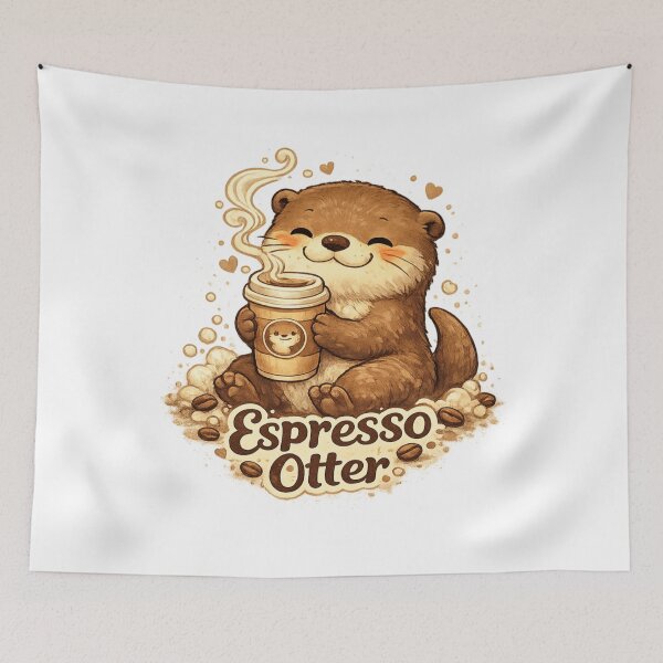 Item preview, Espresso Otter | Cute Coffee Lover Animal Cartoon designed and sold by AMIR PRO .