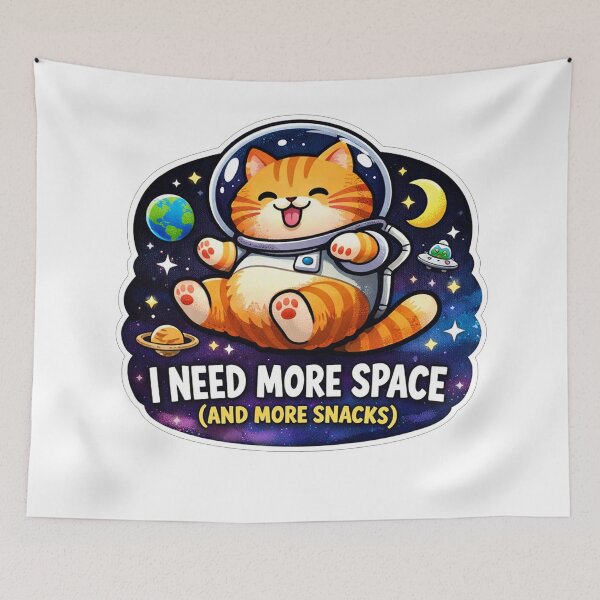 Item preview, Space Cat Snack Lover designed and sold by Owcomm.