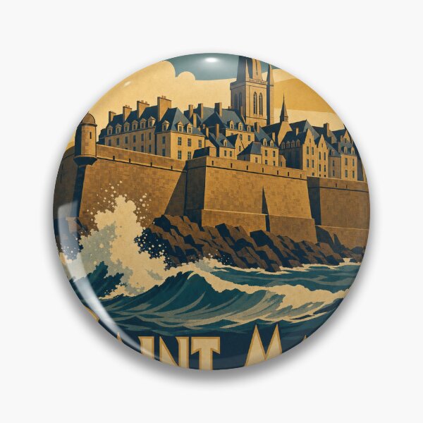 Item preview, Saint-Malo France Travel Souvenir Retro Illustration designed and sold by VisualArtsOasis.