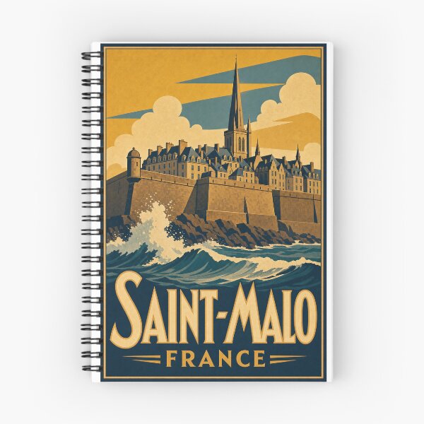 Item preview, Saint-Malo France Travel Souvenir Retro Illustration designed and sold by VisualArtsOasis.