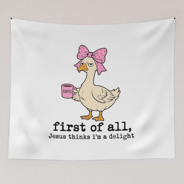 Item preview, First Of All Jesus Thinks I'm A Delight Funny Goose Christian Coffee designed and sold by abig-eiyana.