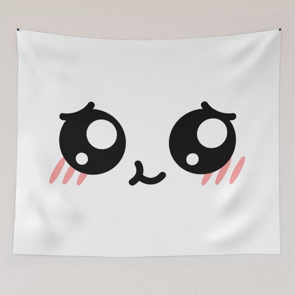 Item preview, Cute kawaii smiling blushing shy face designed and sold by BlushyPrint.