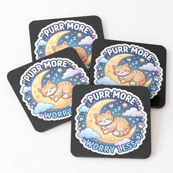 Item preview, Purr More Worry Less Funny Cat Lover Design designed and sold by Pixel Analytics.
