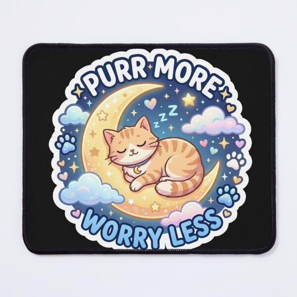 Item preview, Purr More Worry Less Funny Cat Lover Design designed and sold by Pixel Analytics.