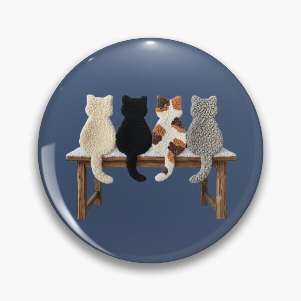 Item preview, Latch Hook Yarn Crochet Cats on a Winter Snowy Bench designed and sold by LunaCat Studio.