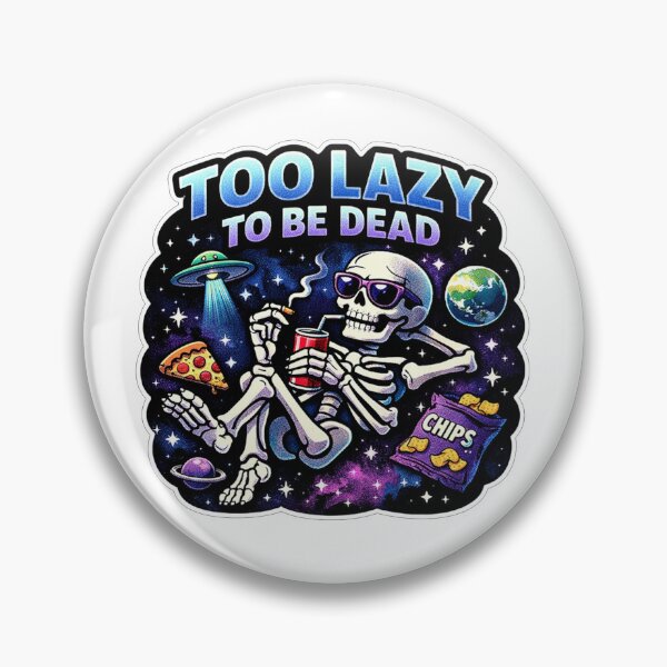 Item preview, Too Lazy To Be Dead Skeleton Relaxing In Space designed and sold by Owcomm.