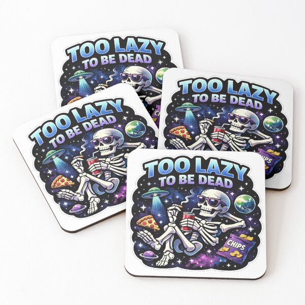 Item preview, Too Lazy To Be Dead Skeleton Relaxing In Space designed and sold by Owcomm.