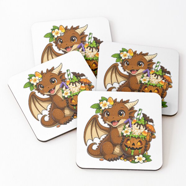 Item preview, Summerween Dragon with Spooky Tropical Sundae designed and sold by Hatchling Hollow.