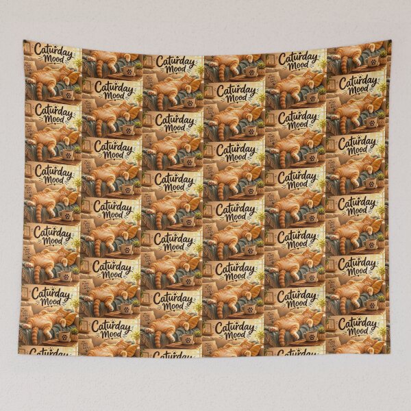 Item preview, Caturday Mood | Cozy Sleeping Ginger Cat | Weekend Vibes designed and sold by Pop, Culture and Stuff.
