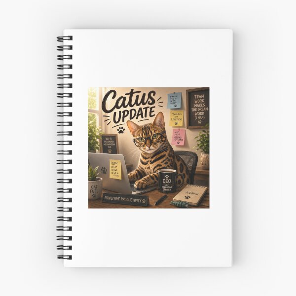 Item preview, Catus Update | Bengal Office Cat | Funny Work From Home Cat designed and sold by Pop, Culture and Stuff.