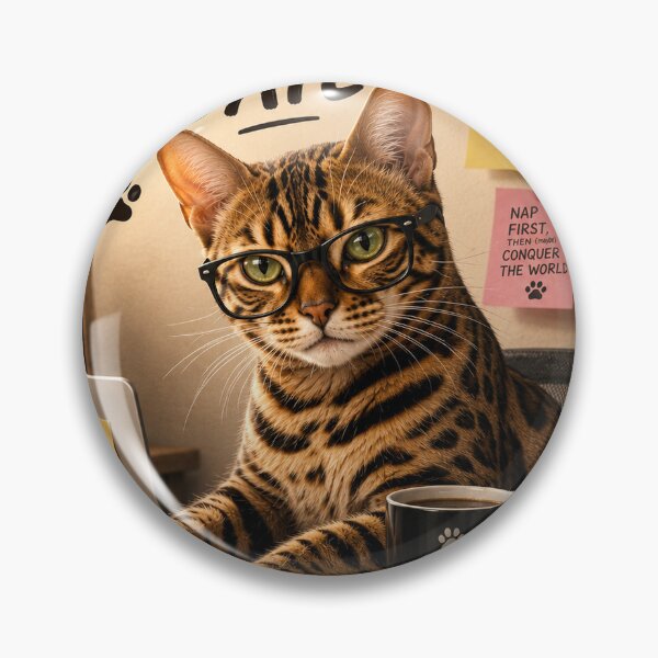 Item preview, Catus Update | Bengal Office Cat | Funny Work From Home Cat designed and sold by Pop, Culture and Stuff.
