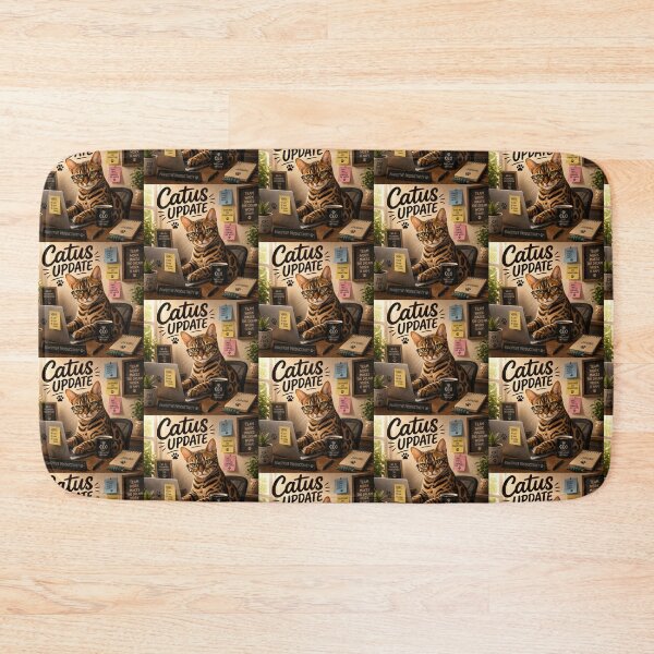 Item preview, Catus Update | Bengal Office Cat | Funny Work From Home Cat designed and sold by Pop, Culture and Stuff.