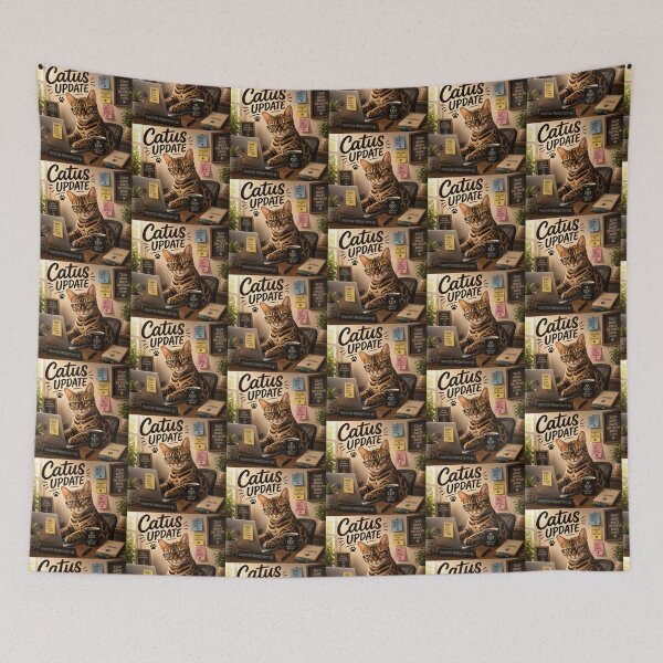 Item preview, Catus Update | Bengal Office Cat | Funny Work From Home Cat designed and sold by Pop, Culture and Stuff.