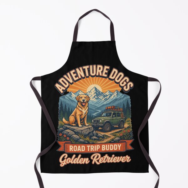 Item preview, Adventure Dogs – Road Trip Buddy | Golden Retriever Vintage Off-Road Camping designed and sold by No Excuses Supply.
