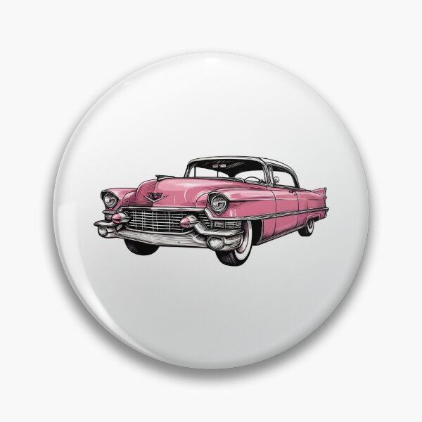 Artikelvorschau, Pinkfarbener Cadillac Club Cadillac. Oldtimer im Retro-Stil. entworfen und verkauft von SideKickCreates.