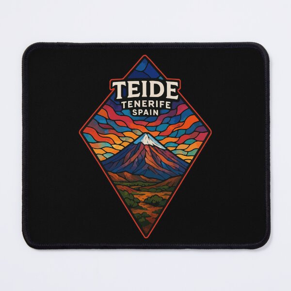 Item preview, Mount Teide Tenerife Spain Stained Glass Travel designed and sold by TomFrontierArt.