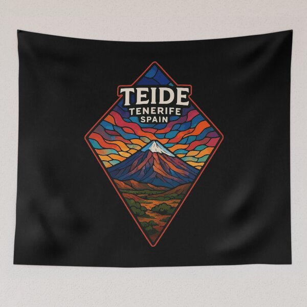 Item preview, Mount Teide Tenerife Spain Stained Glass Travel designed and sold by TomFrontierArt.