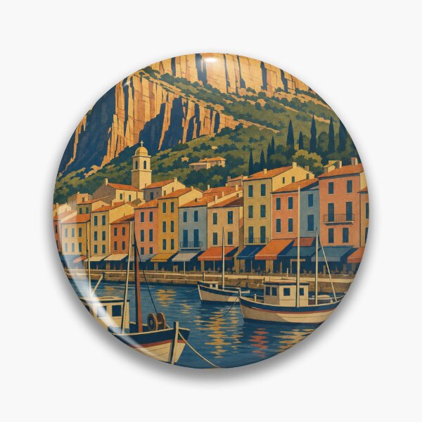 Item preview, Cassis France Travel Souvenir Retro Illustration designed and sold by VisualArtsOasis.