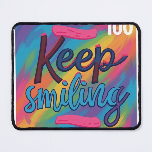 Item preview, keep smiling stamp colorful typographic abstract design designed and sold by SmashingDeals.
