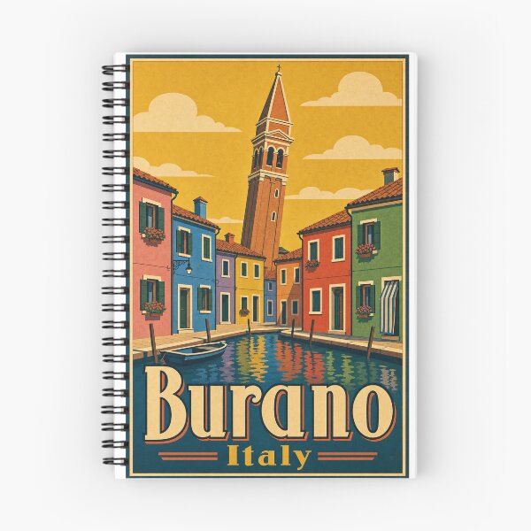 Item preview, Burano Italy Travel Souvenir Retro Illustration designed and sold by VisualArtsOasis.