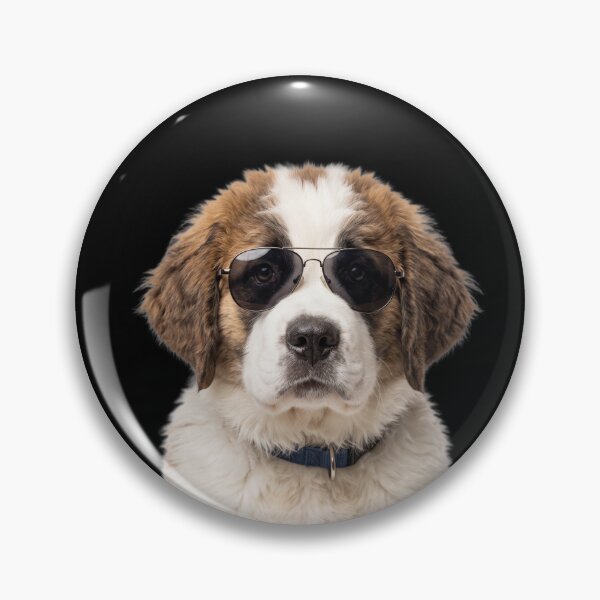 Item preview, Cute Baby Saint Bernard dog Wearing Sunglasses Funny designed and sold by RareLavender.