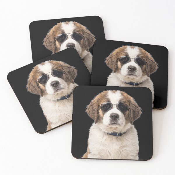 Item preview, Cute Baby Saint Bernard dog Wearing Sunglasses Funny designed and sold by RareLavender.