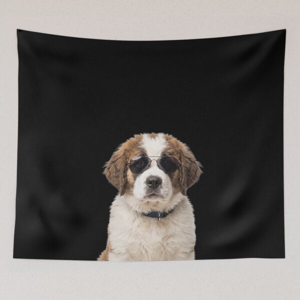 Item preview, Cute Baby Saint Bernard dog Wearing Sunglasses Funny designed and sold by RareLavender.
