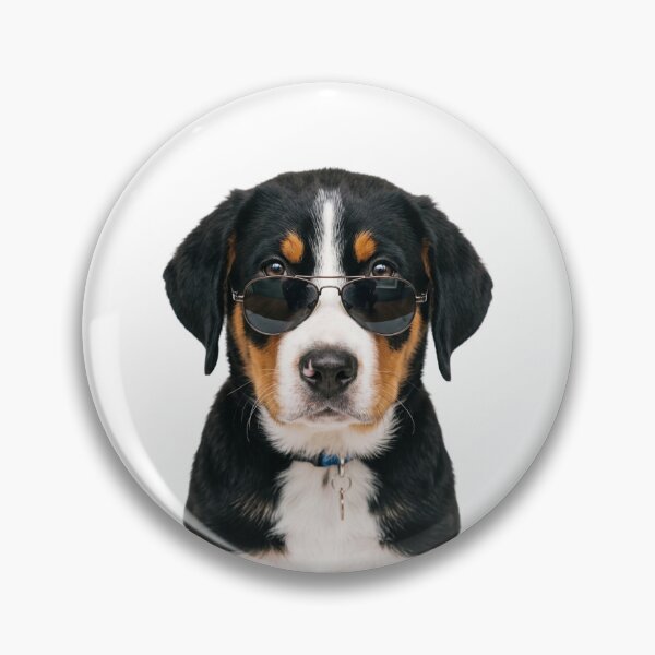 Item preview, Cute Baby Greater Swiss Mountain Dog Wearing Sunglasses Funny designed and sold by RareLavender.