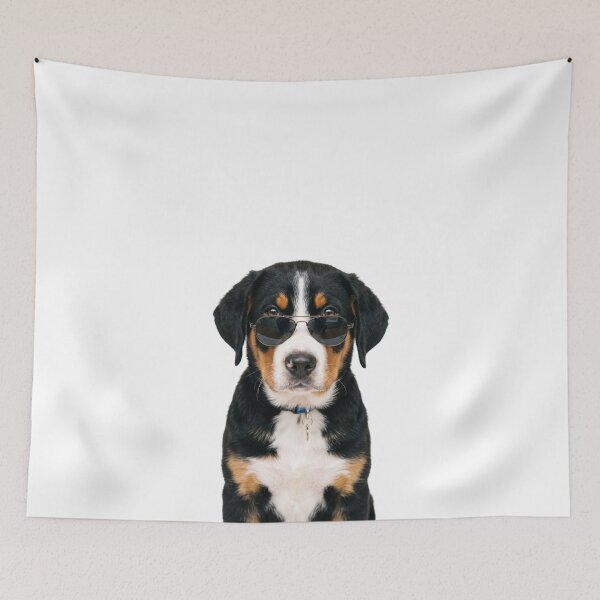 Item preview, Cute Baby Greater Swiss Mountain Dog Wearing Sunglasses Funny designed and sold by RareLavender.