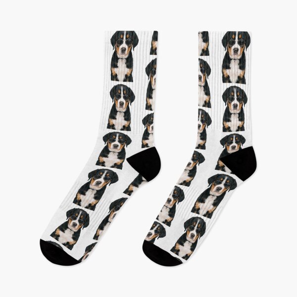 Item preview, Cute Baby Greater Swiss Mountain Dog Wearing Sunglasses Funny designed and sold by RareLavender.