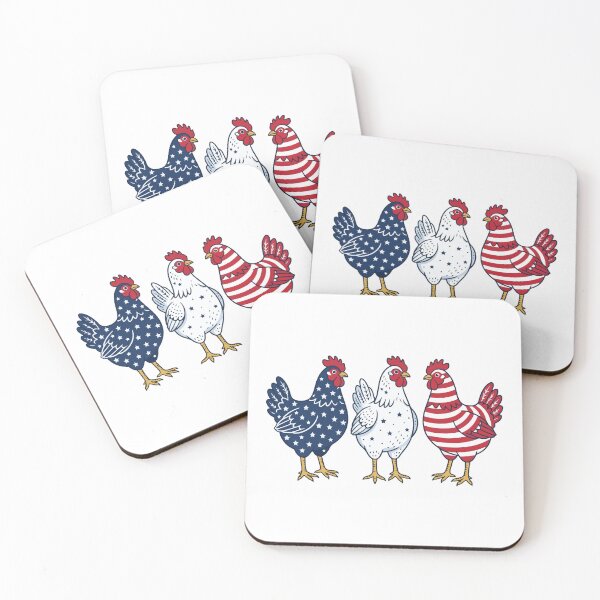 Item preview, Patriotic Chickens 4th of July Funny Cute American Flag Chicken designed and sold by raedattia.