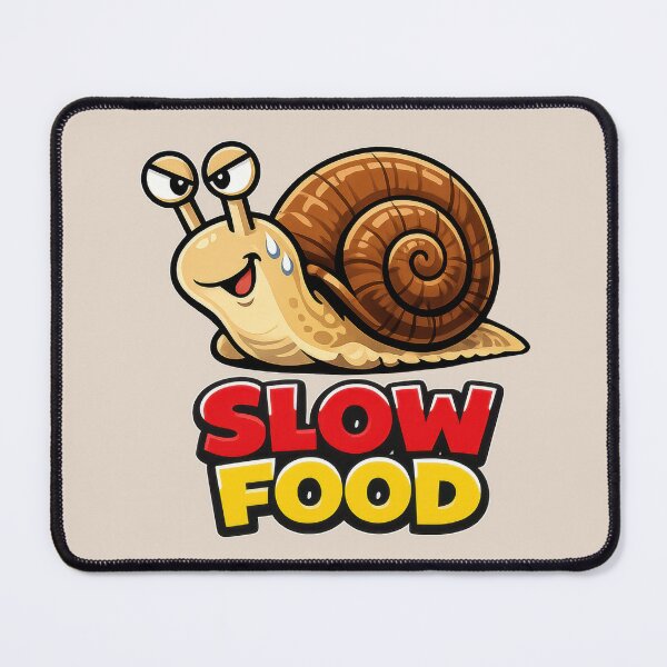 Item preview, Slow Food Funny Snail Illustration – Fast Food Parody Humor Design designed and sold by WordPlayStudio.