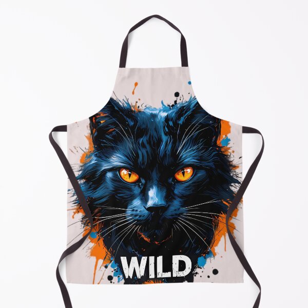 Item preview, WILD Black Cat - Fierce Glowing Amber Eyes Splatter Art designed and sold by Structure-Blue.