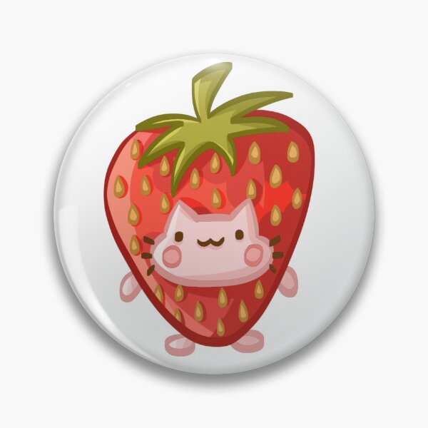Item preview, Cute Strawberry Cat Wearing Strawberry While Blushing designed and sold by PingusPickle.