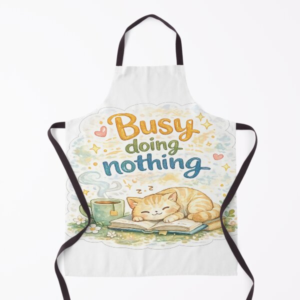 Item preview, Busy Doing Nothing – Cozy Cat Relaxation Sticker designed and sold by Genzfirevibes.