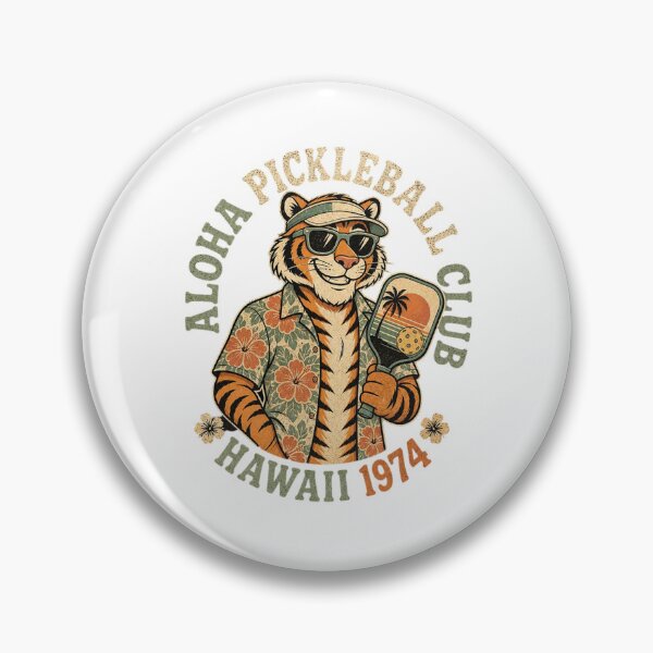 Item preview, Retro Tiger Hawaiian Pickleball Club Vintage Graphic designed and sold by mo-carnival.