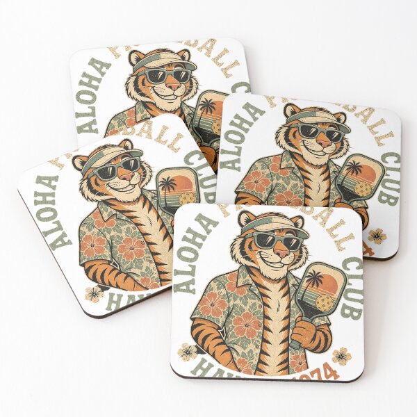 Item preview, Retro Tiger Hawaiian Pickleball Club Vintage Graphic designed and sold by mo-carnival.