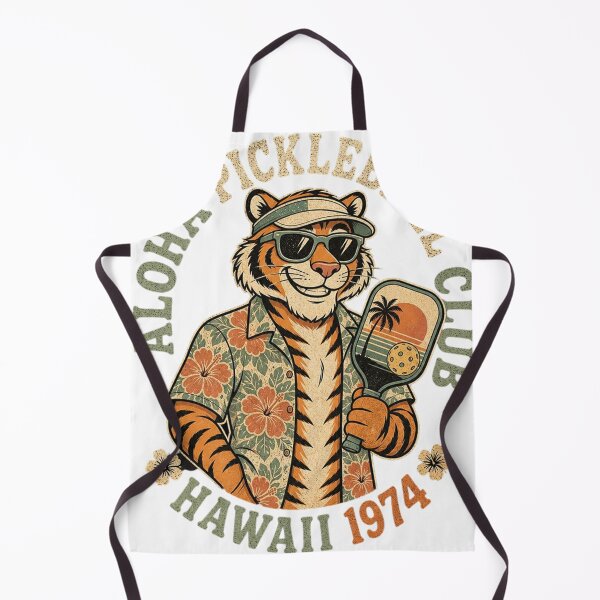 Item preview, Retro Tiger Hawaiian Pickleball Club Vintage Graphic designed and sold by mo-carnival.
