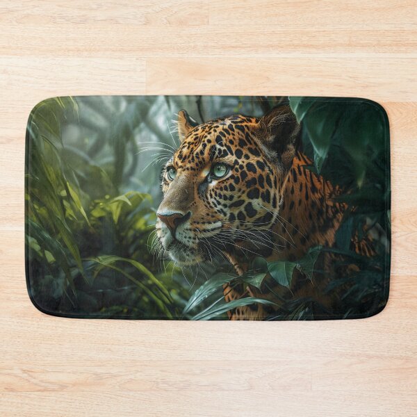 Item preview, Jaguar Portrait in the Tropical Rainforest designed and sold by Erika Kaisersot.