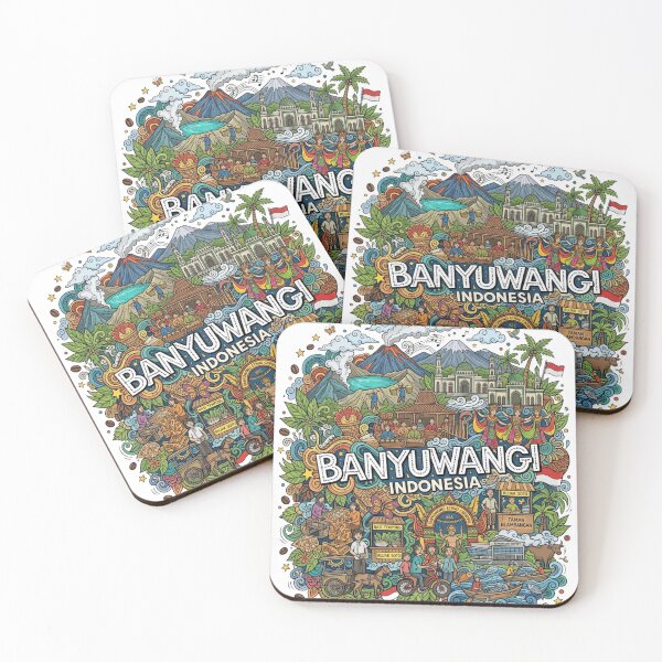 Item preview, Wonderful Banyuwangi Indonesia Travel Souvenir Heritage Colorful Cultural Doodle designed and sold by arisukma11.