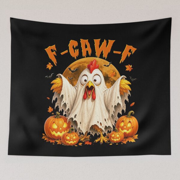 Item preview, Halloween F-Caw-F Rooster Meme Funny Ghost Chicken F'CAW-F designed and sold by elongatedjazz.