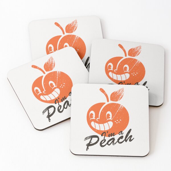 Item preview, I’m A Peach – Funny Retro Cartoon Fruit Character designed and sold by Helmina Groper.