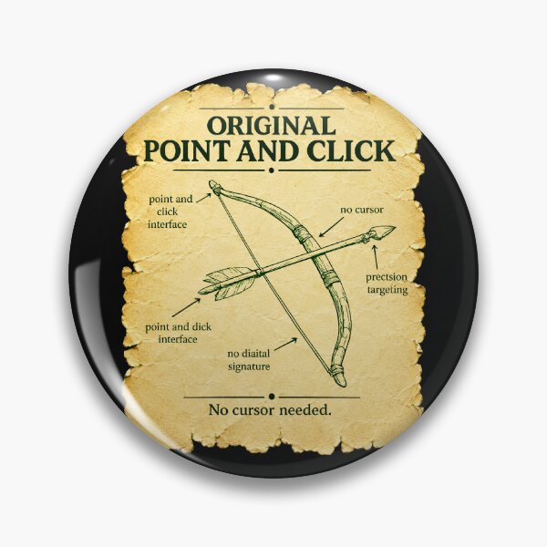 Item preview, Original Point and Click No Cursor Needed Funny Stone Age Tech Gift for Programmers and Gamers designed and sold by Nightarel.