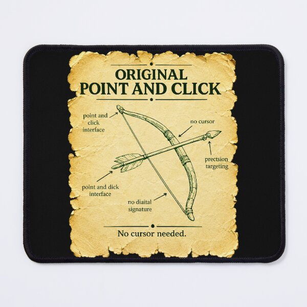 Item preview, Original Point and Click No Cursor Needed Funny Stone Age Tech Gift for Programmers and Gamers designed and sold by Nightarel.