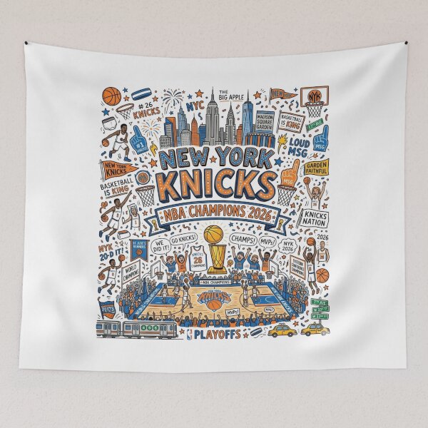 Item preview, New York Knicks NBA Champions 2026 Doodle Art designed and sold by arisukma11.